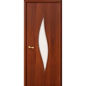 Дверь межкомнатная ламинированная, коллекция 10, 12С, 2000х400х40 мм., остекленная, СТ-Матовое, ИталОрех (Л-11)