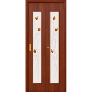 Дверь межкомнатная ламинированная, коллекция 10, 22Х, 2000х350х40 мм., остекленная, СТ-Худ, ИталОрех (Л-11)