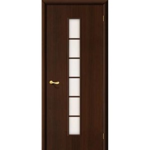 Дверь межкомнатная ламинированная, коллекция 10, 2С, 2000х600х40 мм., остекленная, СТ-Сатинато, Венге (Л-13)
