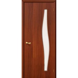 Дверь межкомнатная ламинированная, коллекция 10, 6С, 2000х400х40 мм., остекленная, СТ-Сатинато, ИталОрех (Л-11)
