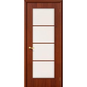 Дверь межкомнатная ламинированная, коллекция 10, 10С, 1900х550х40 мм., остекленная, СТ-Сатинато, ИталОрех (Л-11)