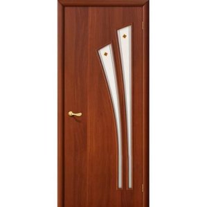 Дверь межкомнатная ламинированная, коллекция 10, 4Ф, 2000х600х40 мм., остекленная, СТ-Фьюзинг, ИталОрех (Л-11)
