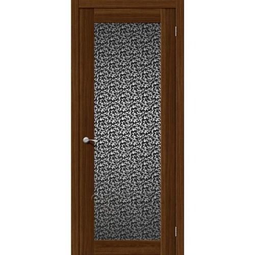 Дверь межкомнатная эко шпон коллекция Legno, VG1, 2000х900х40 мм., остекленная, CT-Tango Night, Noce