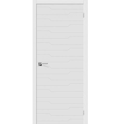 Дверь межкомнатная эмалированная коллекция Flex, Граффити-1, 2000х700х40 мм., глухая, Белый (К-23)