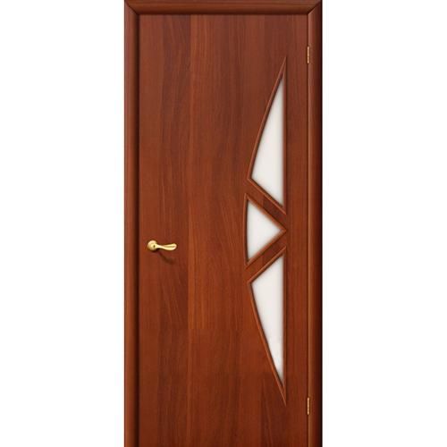 Дверь межкомнатная ламинированная, коллекция 10, 15С, 1900х550х40 мм., остекленная, СТ-Сатинато, ИталОрех (Л-11)