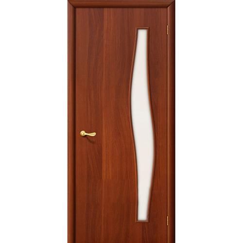 Дверь межкомнатная ламинированная, коллекция 10, 6С, 1900х600х40 мм., остекленная, СТ-Сатинато, ИталОрех (Л-11)