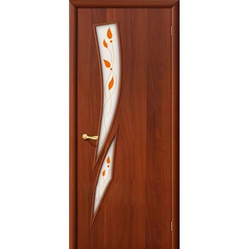Дверь межкомнатная ламинированная, коллекция 10, 8П, 1900х550х40 мм., остекленная, СТ-Полимер, ИталОрех (Л-11)