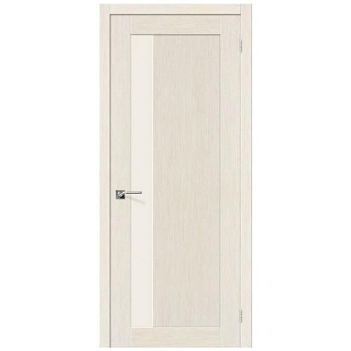 Дверь межкомнатная шпонированная коллекция Комфорт, М-2, 2000х600х40 мм., остекленная Сатинато, белый дуб (Ф-21)